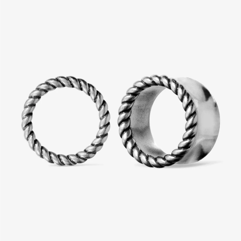 Ask & Embla Reverie Rope Tunnels 10mm/00G Silver NWOT - Picture 3 of 3